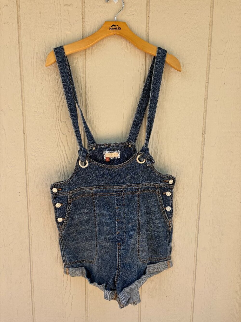 Anthropologie Pilcro Denim Shortalls Women's 31 Blue Slouchy Adjustable Boho